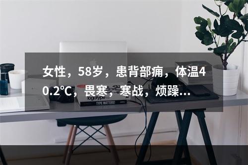 女性，58岁，患背部痈，体温40.2℃，畏寒，寒战，烦躁。肢