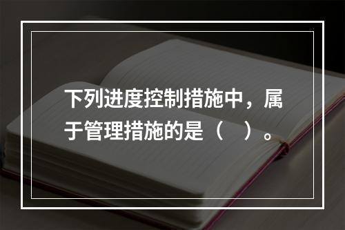 下列进度控制措施中，属于管理措施的是（　）。