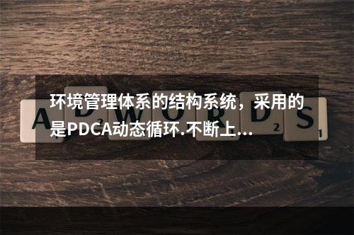 环境管理体系的结构系统，采用的是PDCA动态循环.不断上升的