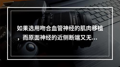 如果选用吻合血管神经的肌肉移植，而原面神经的近侧断端又无法找