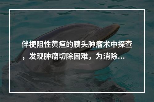 伴梗阻性黄疸的胰头肿瘤术中探查，发现肿瘤切除困难，为消除黄疸