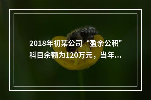 2018年初某公司“盈余公积”科目余额为120万元，当年实现