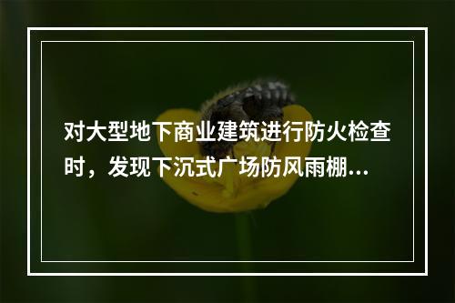 对大型地下商业建筑进行防火检查时，发现下沉式广场防风雨棚的做