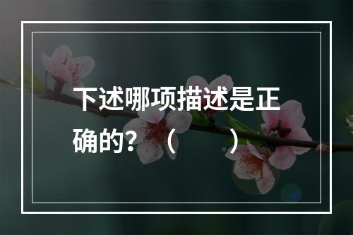 下述哪项描述是正确的？（　　）