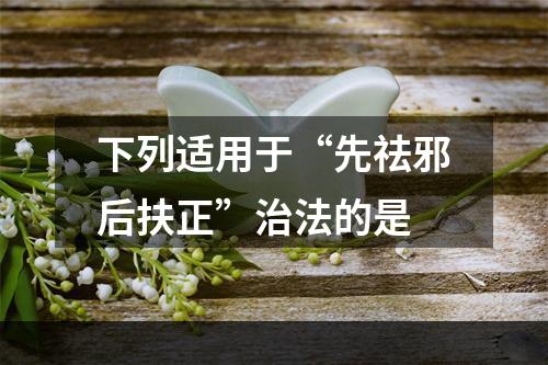 下列适用于“先祛邪后扶正”治法的是