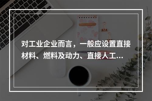 对工业企业而言，一般应设置直接材料、燃料及动力、直接人工、制