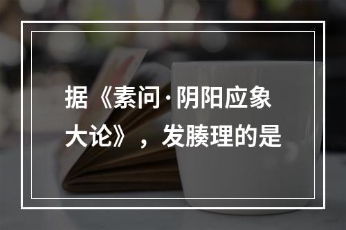 据《素问·阴阳应象大论》，发腠理的是