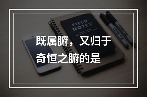 既属腑，又归于奇恒之腑的是