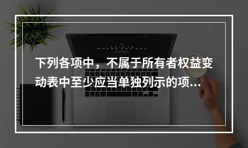 下列各项中，不属于所有者权益变动表中至少应当单独列示的项目是