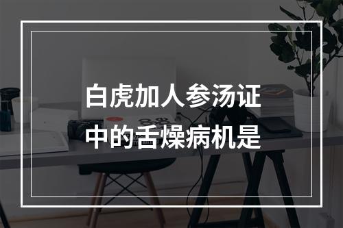 白虎加人参汤证中的舌燥病机是