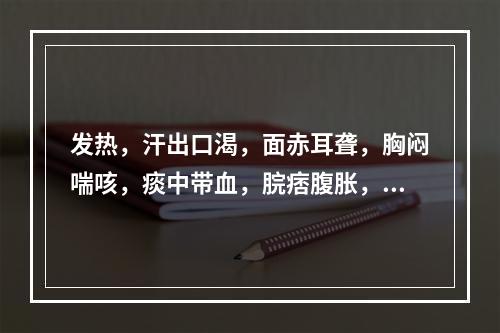 发热，汗出口渴，面赤耳聋，胸闷喘咳，痰中带血，脘痞腹胀，下利