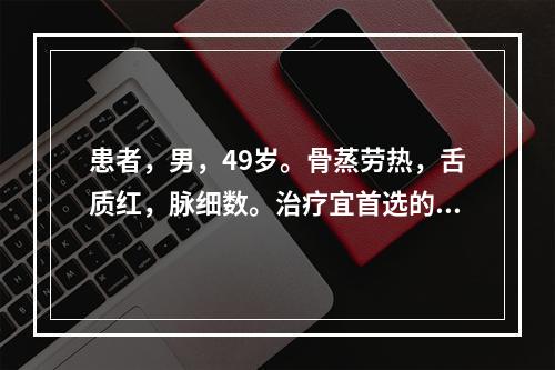 患者，男，49岁。骨蒸劳热，舌质红，脉细数。治疗宜首选的药物