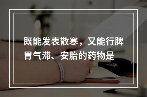 既能发表散寒，又能行脾胃气滞、安胎的药物是