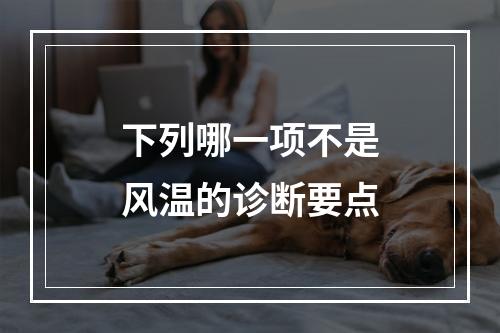 下列哪一项不是风温的诊断要点