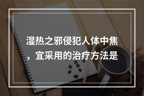 湿热之邪侵犯人体中焦，宜采用的治疗方法是