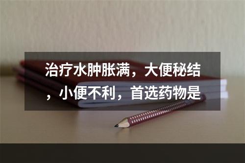 治疗水肿胀满，大便秘结，小便不利，首选药物是