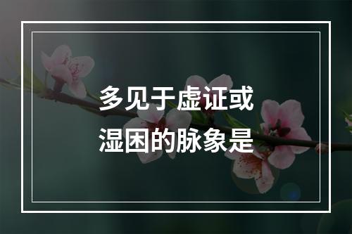 多见于虚证或湿困的脉象是