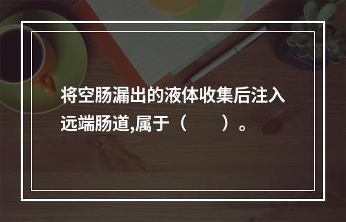 将空肠漏出的液体收集后注入远端肠道,属于（　　）。