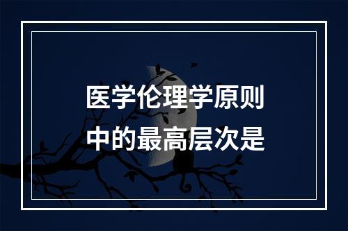 医学伦理学原则中的最高层次是