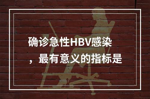 确诊急性HBV感染，最有意义的指标是