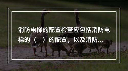 消防电梯的配置检查应包括消防电梯的（　）的配置，以及消防电梯