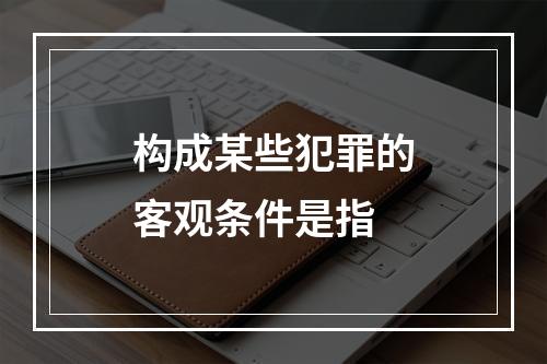 构成某些犯罪的客观条件是指