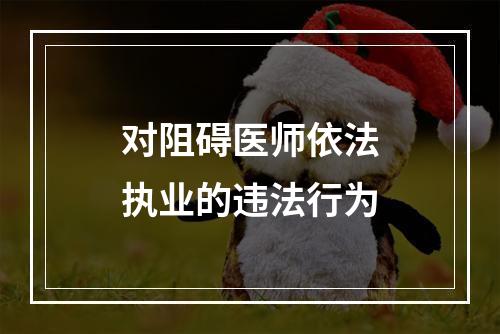 对阻碍医师依法执业的违法行为