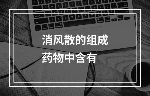 消风散的组成药物中含有