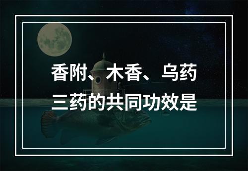 香附、木香、乌药三药的共同功效是