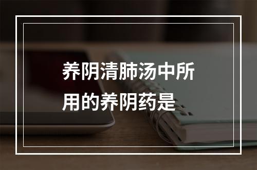 养阴清肺汤中所用的养阴药是