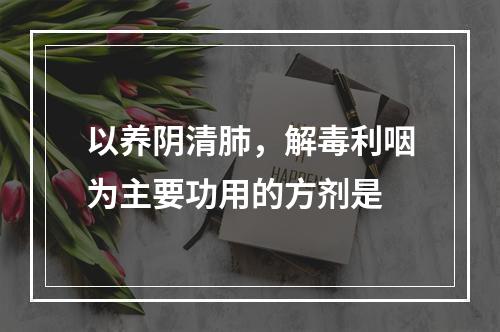 以养阴清肺，解毒利咽为主要功用的方剂是