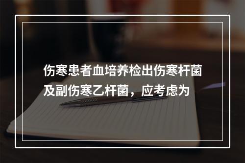 伤寒患者血培养检出伤寒杆菌及副伤寒乙杆菌，应考虑为