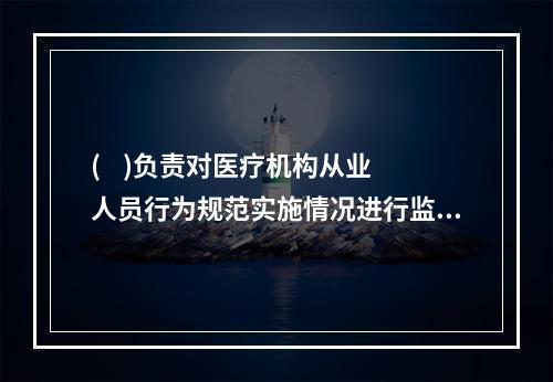 (    )负责对医疗机构从业人员行为规范实施情况进行监督检