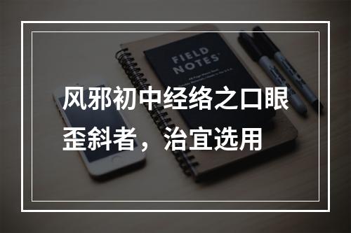 风邪初中经络之口眼歪斜者，治宜选用