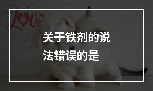 关于铁剂的说法错误的是