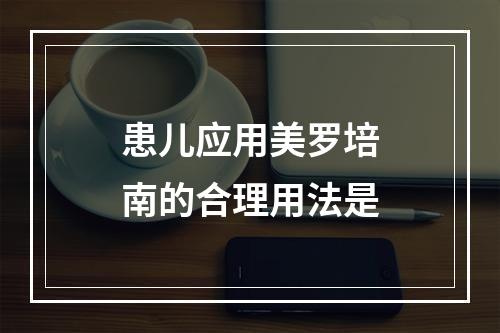 患儿应用美罗培南的合理用法是