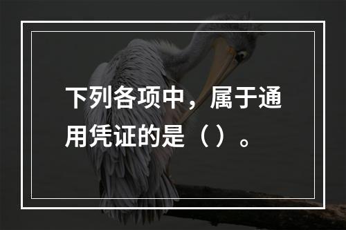 下列各项中，属于通用凭证的是（ ）。