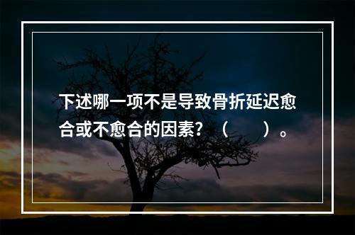 下述哪一项不是导致骨折延迟愈合或不愈合的因素？（　　）。