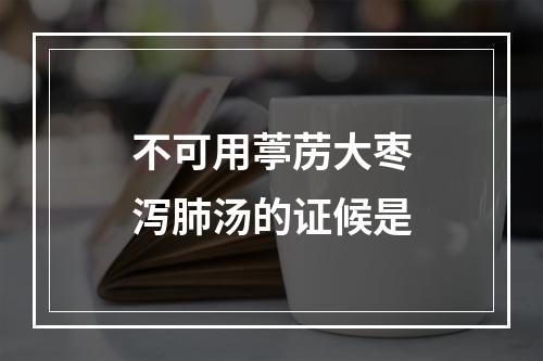 不可用葶苈大枣泻肺汤的证候是