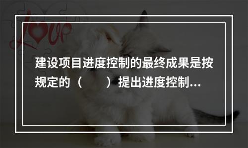 建设项目进度控制的最终成果是按规定的（　　）提出进度控制报告