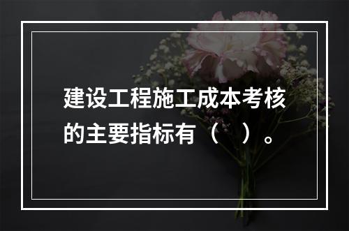 建设工程施工成本考核的主要指标有（　）。