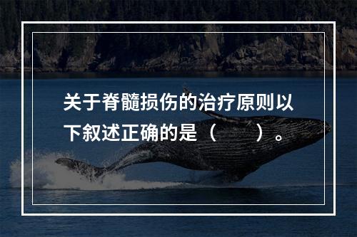 关于脊髓损伤的治疗原则以下叙述正确的是（　　）。