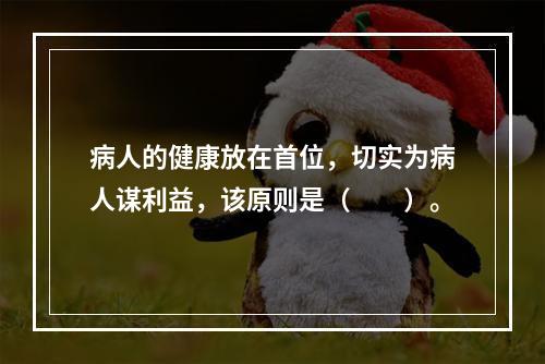 病人的健康放在首位，切实为病人谋利益，该原则是（　　）。