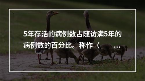 5年存活的病例数占随访满5年的病例数的百分比。称作（　　）。