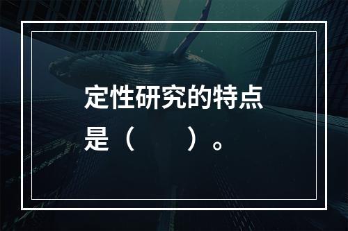 定性研究的特点是（　　）。