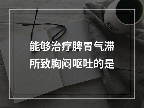 能够治疗脾胃气滞所致胸闷呕吐的是