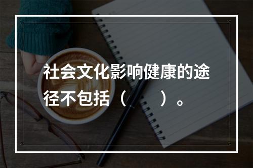 社会文化影响健康的途径不包括（　　）。