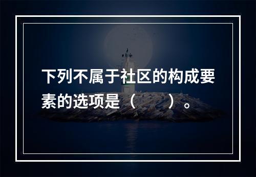 下列不属于社区的构成要素的选项是（　　）。