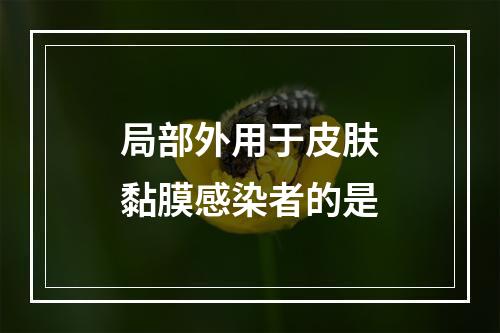 局部外用于皮肤黏膜感染者的是