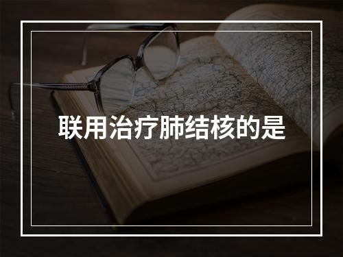 联用治疗肺结核的是